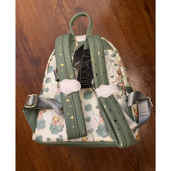 Loungefly Disney TinkerBell Clover Mini Backpack NWT
